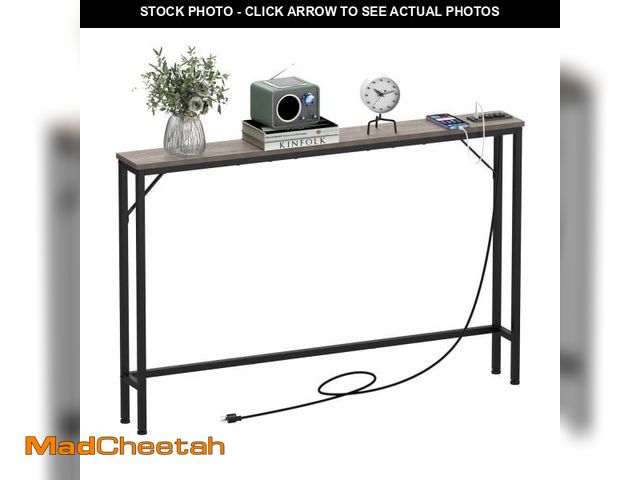 Lot 74-12443296 - Tohomeor 5.9" Skinny Behind Sofa Console Table with Charging Station 47.2" Narrow Long Behind Couch ...