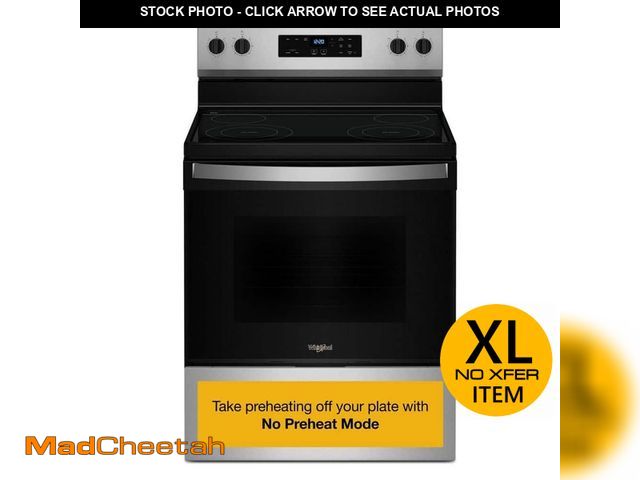 Lot 74-13286954 - Whirlpool 30 in. x 47.875 in. 4-Burner Element Freestanding Electric Range in Stainless Steel with T...