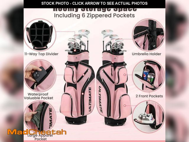 Lot 74-12598131 - Ladies Womens Complete Golf Clubs Set 10 Pieces Includes Alloy Driver Black - USED