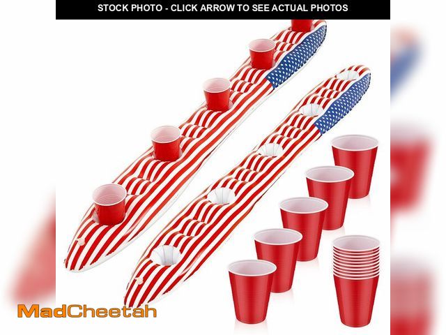 Lot 74-14209006 - Gemscream 2 Set 5 ft Inflatable Shot Board Ski 5 Person Retro America Drinking Ski with 10 Shot Glas...