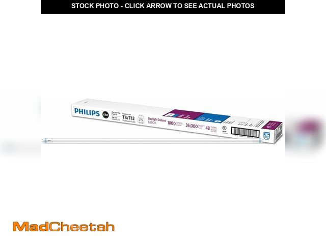 Lot 74-14068333 - Philips Plug and Play 32W Equivalent 48 in. Daylight Deluxe Type A T8/T12 LED Tube Light Bulb (10-Pa...