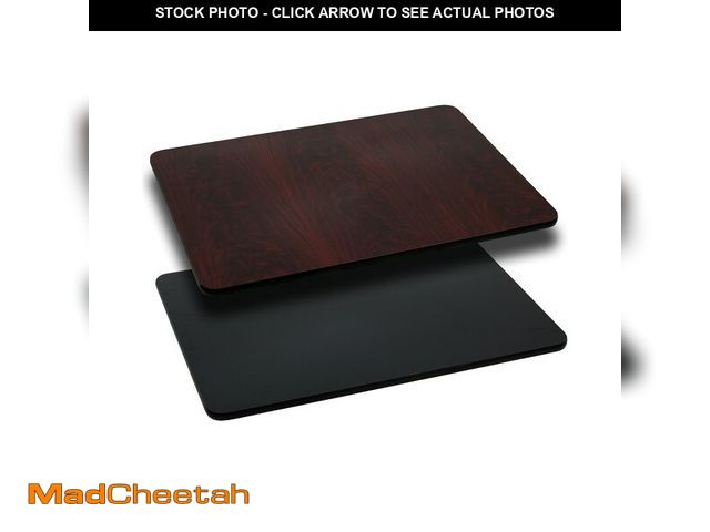 Lot 74-12773423 - Flash Furniture Glenbrook 24-in x 42-in Rectangular Table Top with Black or Mahogany Reversible Lami...