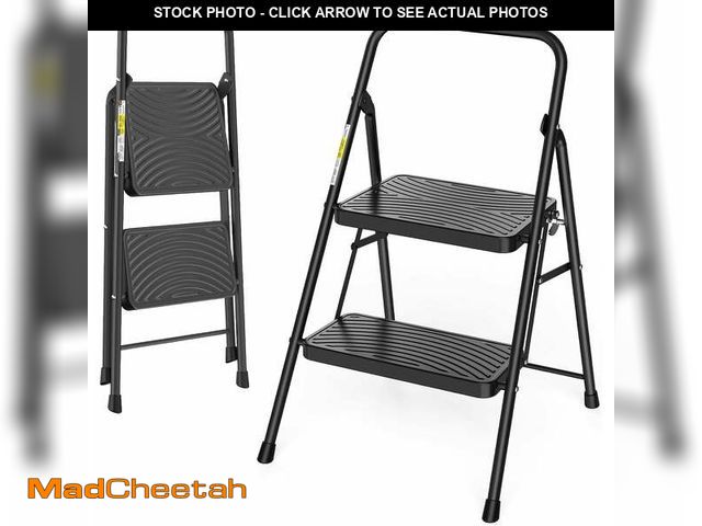 Lot 74-12778943 - Jocauto 2 Step Ladder, Folding Step Stool for Adults with Wide Anti-Slip Pedal, Sturdy Portable 2 St...