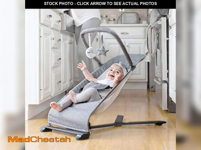 Lot 74-12137482 - Baby Delight Alpine Deluxe Portable Bouncer | Infant | 0 - 6 months | Charcoal Tweed - UNUSED