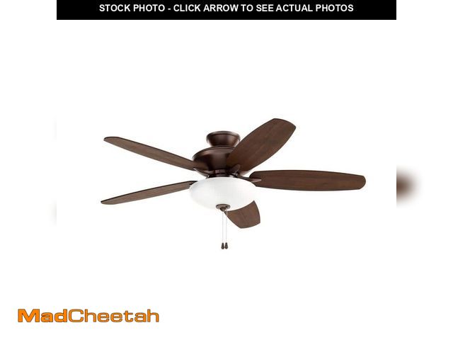 Lot 74-14275371 - KICHLER Renew Select 52 in. Indoor Oil Brushed Bronze Dual Mount Ceiling Fan with LED Bulbs with Pul...