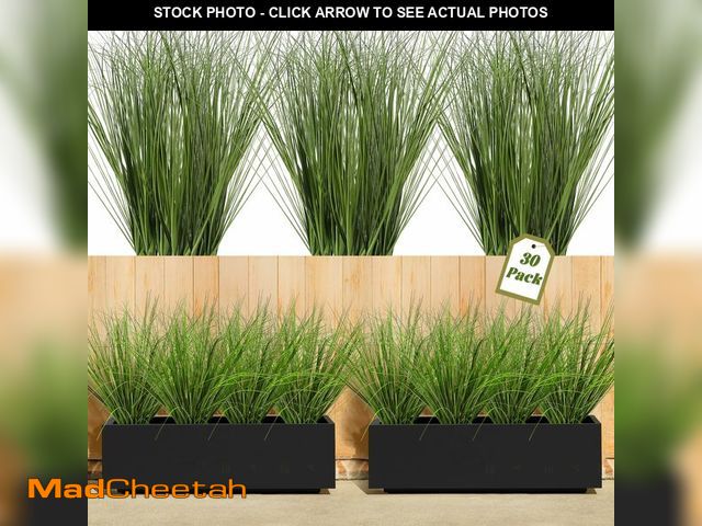 Lot 74-12432967 - ATTGREAT 30PCS Artificial Plants Outdoor Planters Fake Grass Filler Decor Faux Tall Shrubs Wheat Gre...