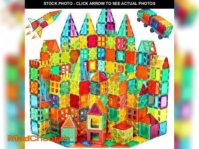 Lot 74-12303260 - Anbalulu Magnetic Tiles 100PCS with 2 Cars, STEM Educational Building Blocks for Kids Ages 3-9, Magn...