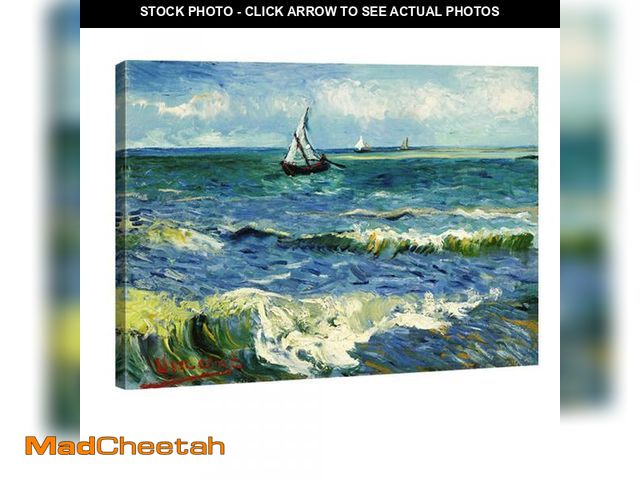 Lot 74-12424255 - Wieco Art Extra Large Seascape at Saintes Maries by Vincent Van Gogh Oil Paintings Reproduction Gicl...