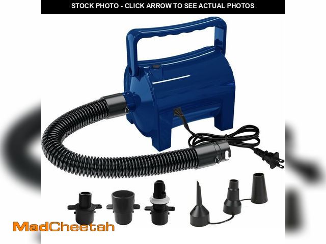 Lot 74-14359109 - Artigarden Electric Air Pump Portable 460W Quick-Fill Air Pump Air Flow 45CFM 2.1PSI with Hose 5 Noz...