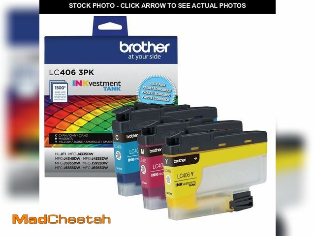 Lot 74-14378810 - Brother LC4063PK 3 Pack of Standard Yield Cyan, Magenta and Yellow -Ink -Cartridges - UNUSED
