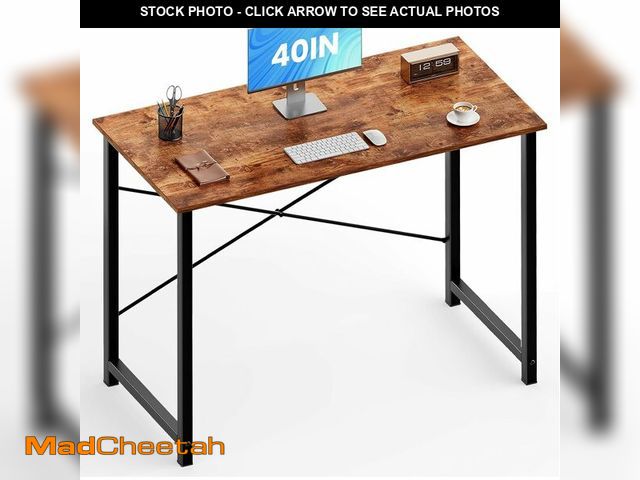 Lot 74-14305786 - OLIXIS 40 Inch Home Office Desk, Small Computer Gaming Work Table with X-Shaped Reinforcement, Metal...