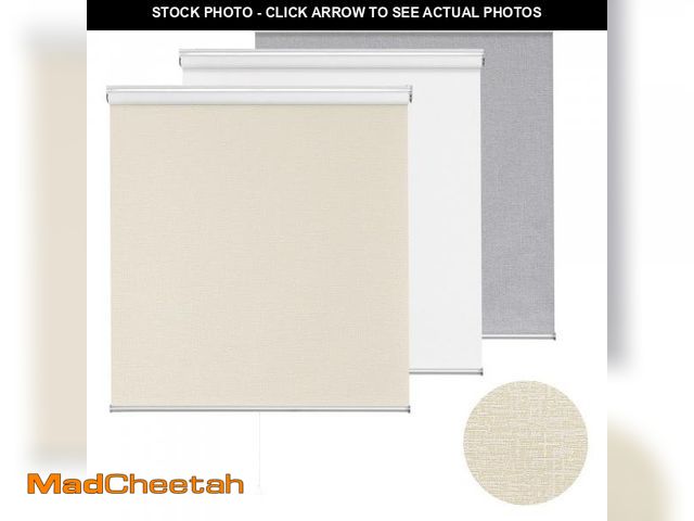 Lot 74-12140542 - ChrisDowa Cordless 100% Blackout Roller Shade, with Striped Jacquard, Thermal Insulated, UV Protecti...