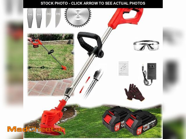 Lot 74-13766763 - (MISSING BLADES,CHARGER) Cordless Weed Wacker, Grass Cutter Cordless, 21V Battery Powered Weed Whack...