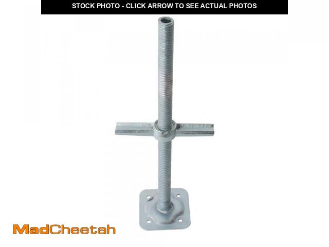 Lot 74-12532682 - MetalTech 24-inch Galvanized Steel Adjustable Leveling Jacks with Heavy-Duty Base Plate and Wing Nut...