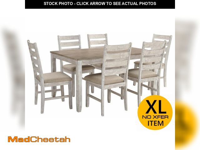 Lot 74-13120164 - Signature Design by Ashley Skempton Cottage Dining 7 Piece Set Ã¢â¬â Rectangular Table &amp; 6 Up...