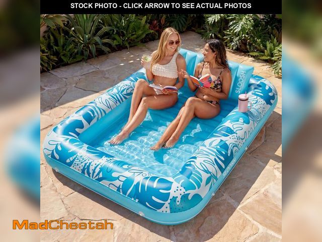 Lot 74-14302233 - SLOOSH Inflatable Tanning Pool Lounger Float, 85" x 57" Extra Large Pool Floats Adult with Pillow, 4...