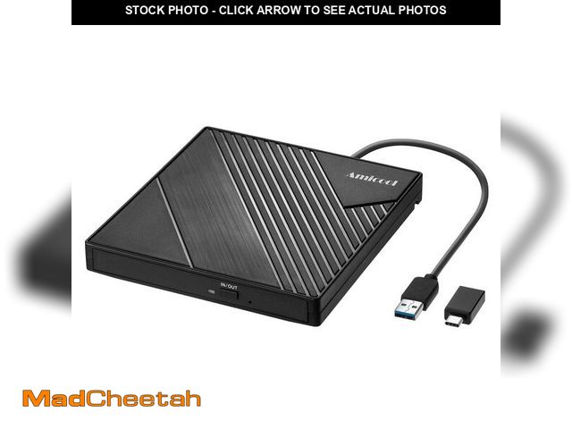 Lot 74-12698085 - Amicool External DVD Drive USB 3.0 USB C CD Burner CD/DVD +/-RW Optical Drive, Slim Portable DVD CD ...