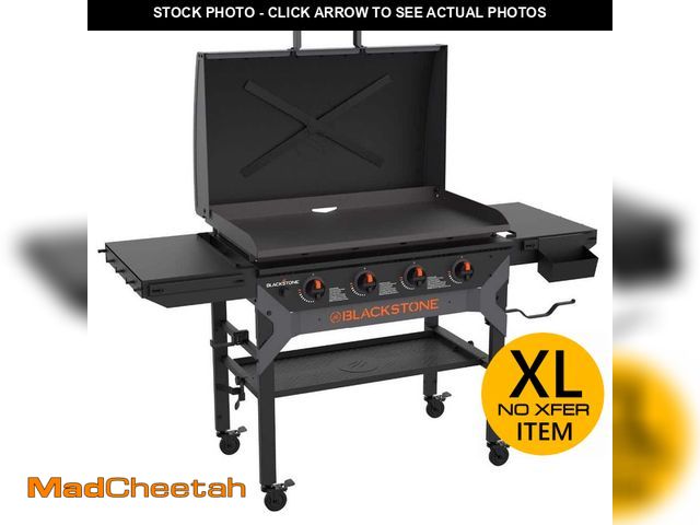 Lot 74-13268916 - Blackstone 4-Burner Liquid Propane Outdoor Griddle with Hood in Black - UNUSED