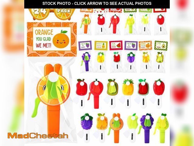 Lot 74-14541421 - Kittmip 24 Pack Mini Handheld Fans with Cards, Press Cooling Fan,Fruits - UNUSED