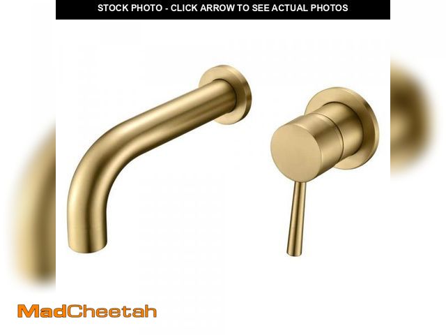 Lot 74-12365563 - SUMERAIN Modern Single Handle Wall Mount Roman Tub Faucet with Valve in Brushed Gold - UNUSED