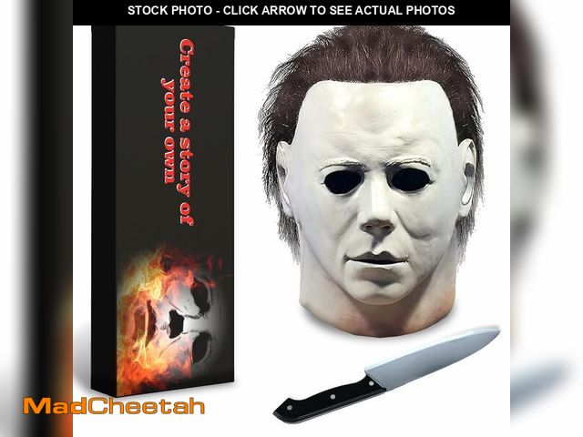 Lot 74-12714938 - MKHFUW Halloween Mask for Adult With Classic Knife Realistic Horror mask Scary Halloween Cosplay mas...