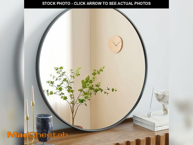 Lot 74-12544407 - Sweetcrispy Black Round Wall Mirror 20 Inch, Bathroom Mirrors for Over Sink, Wall Decor for Bathroom...
