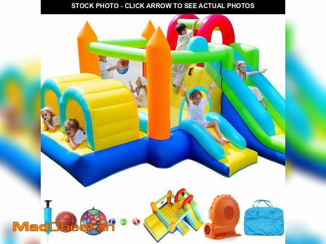 Lot 74-13096694 - Inflatable Bounce House, 7 in 1 Large Bounce Castle for Kids 3-10, Backyard Jumping Bouncy Castle wi...