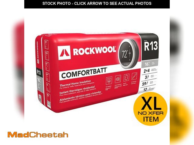 Lot 74-12868924 - (SET OF 6) ROCKWOOL ComfortBatt 3-1/2 in. x 15.25 in. x 47 in. R-13 Stone Wool Insulation (12-Pieces...