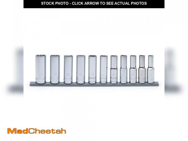 Lot 74-12390338 - Husky 1/2 in. Drive Deep Metric Socket Set (11-Piece) H2DDPMM11PCSR - UNUSED