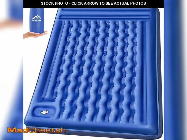 Lot 74-12700765 - FNARMW Double Sleeping Pad Camping, Self Inflating 6'' Extra-Thick 2 Person Pillow Built-in Foot Pum...