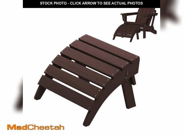 Lot 74-13818752 - SERWALL HDPE Outdoor Ottoman,Patio Folding Footstool for Adirondack Chairs,Coffee - UNUSED