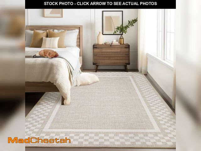 Lot 74-13630155 - Small Bedroom Area Rug 3x5 Checkered Area Rug for Living Room Nursery Non Slip Kitchen Throw Carpet ...