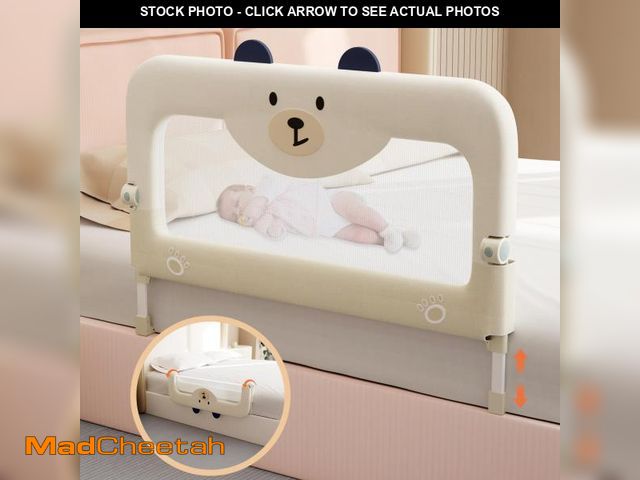 Lot 74-12119089 - omzer Bed Guard Rail for Toddlers - 32'' Swing Down &amp; Height Adjustable Bed Rail for Toddlers Ba...