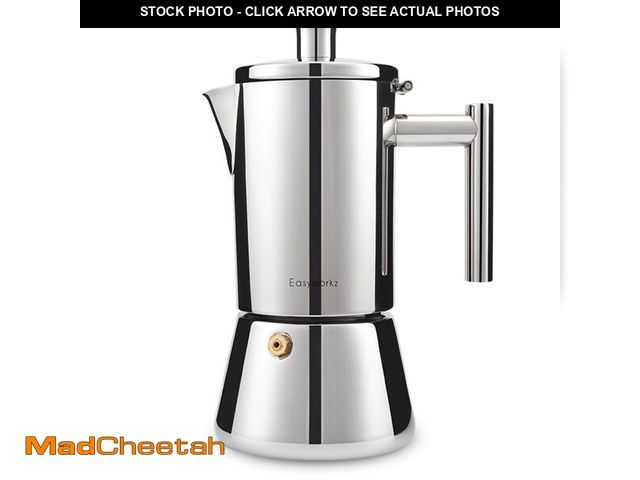 Lot 74-13772586 - Easyworkz Diego Stovetop Espresso Maker Stainless Steel Italian Coffee Machine Maker 4Cup 6.8 oz Ind...