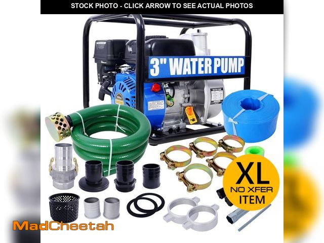 Lot 74-14111966 - cadeninc 209cc 7HP 3 in. Gas Powered Semi Trash Water Pump with 50 ft. Discharge Hose, 12 ft. Suctio...