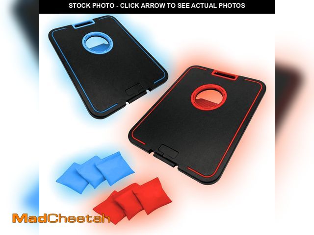 Lot 74-12685922 - LED Cornhole Board Set - Light Up Bean Bag Toss with 6 Bags, by MinnARK - UNUSED
