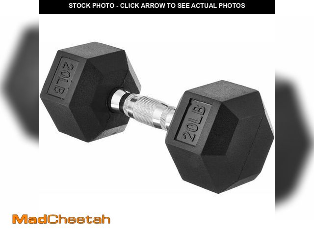 Lot 74-12546674 - Basics Rubber Hex Dumbbell Hand Weight, 20 Pounds, Single, Black - UNUSED