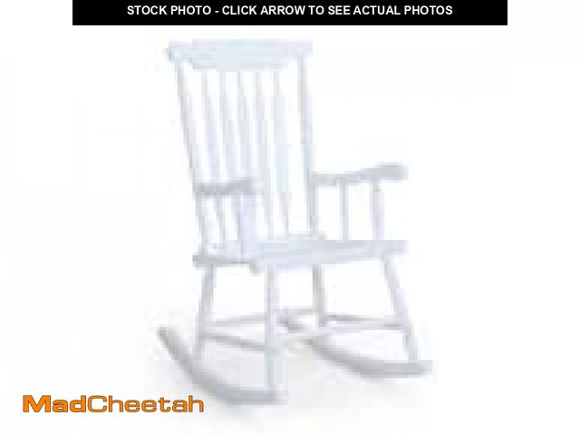 Lot 74-12495605 - Outsunny Versatile White Wooden Indoor/Outdoor High Back Slat Rocking Chair - UNUSED