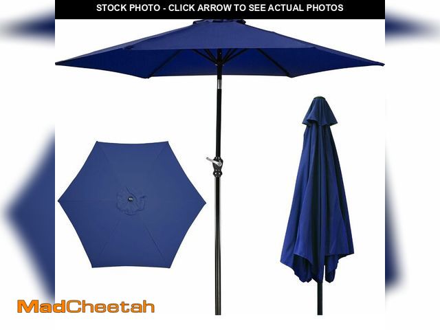 Lot 74-13331399 - Elevon 9FT Deep Red Outdoor Patio Umbrella with Push Button Tilt and Crank, Beach Umbrella for Sun S...