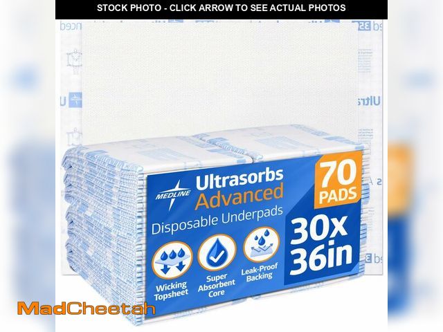 Lot 74-13786144 - Medline Ultrasorbs Advanced Extra Strength Drypads, 30" x 36", 70 Count, Super Absorbent Disposable ...