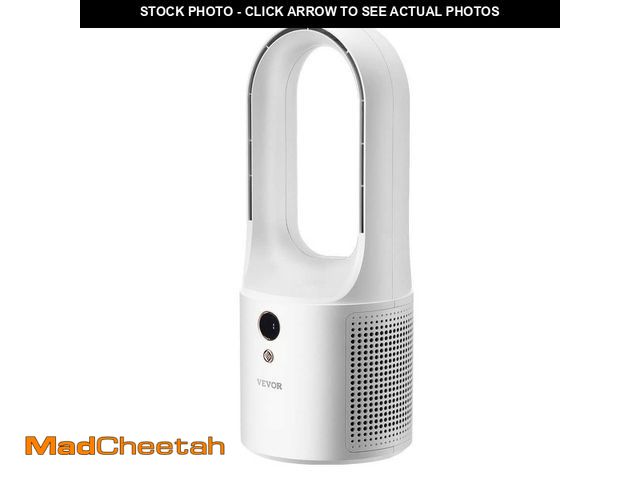 Lot 74-13692582 - *MISSING POWER CORD* VEVOR Desk Fan Bladeless 12.99 in. 6 Fan Speeds Tower Fan in White Portable Des...