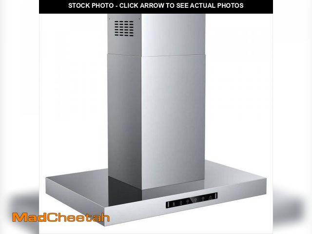 Lot 74-12168717 - VIKIO PRO 30 in. 600 CFM Ducted Island Range Hood in Stainless Steel with Touch panel, LED light and...