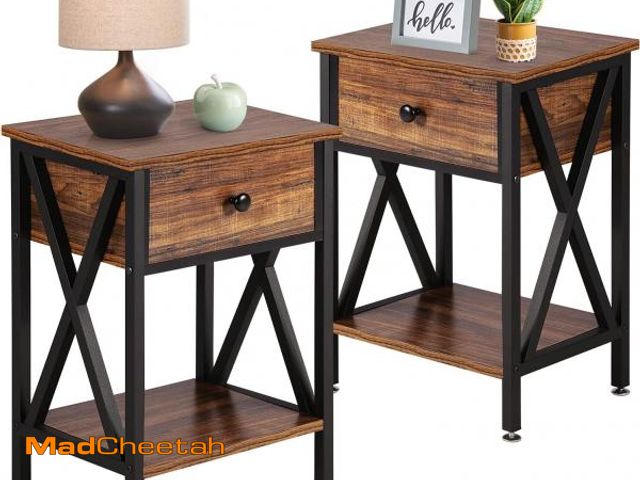 Lot 74-12137338 - VECELO Nightstands Set of 1, Modern Bedside End Table Night Stands with Drawer and Storage Shelf for...