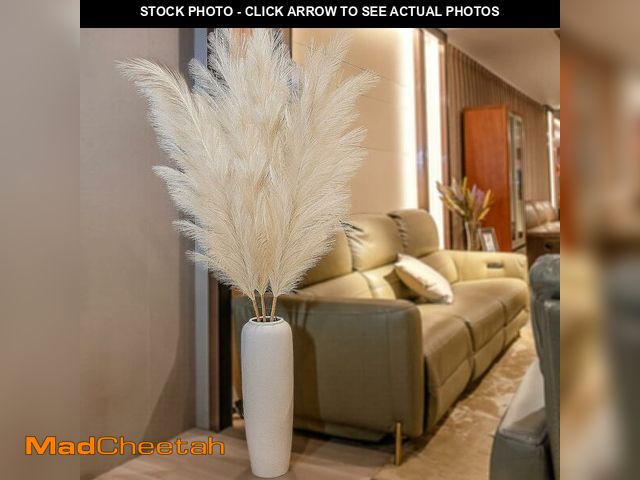 Lot 74-13844312 - 3Pcs 71" Large Pampas Grass Decor, Tall Faux Fluffy Artificial Dried Pompous Grass for Floor Vase Fi...
