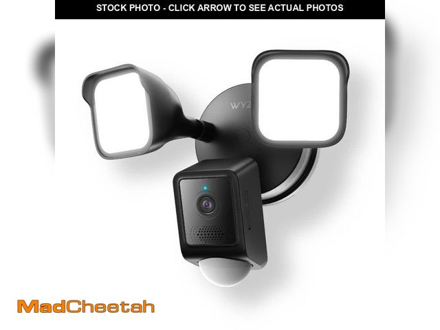 Lot 74-12869119 - Wyze Wired Outdoor Wi-Fi Floodlight v2 Home Security Camera with 2K Video, Color Night Vision, Motio...