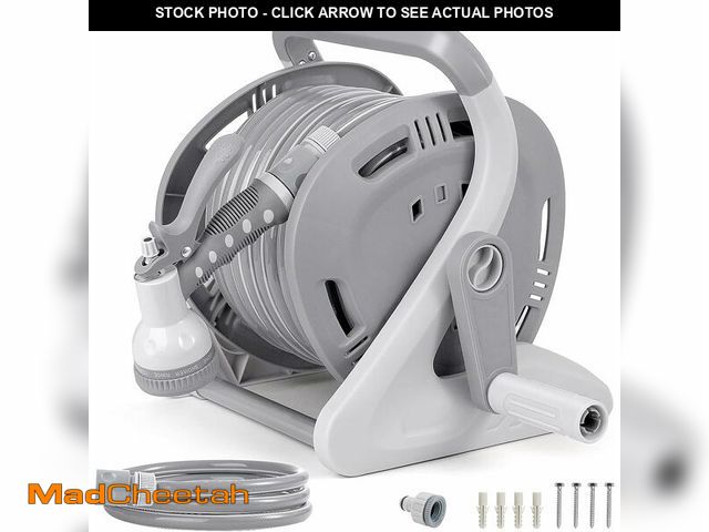 Lot 74-13040131 - Flora Guard Garden Hose Holder With 1/2 Inch 65Ft Freeze-resistant UV Software, Hose Reels Wall Moun...