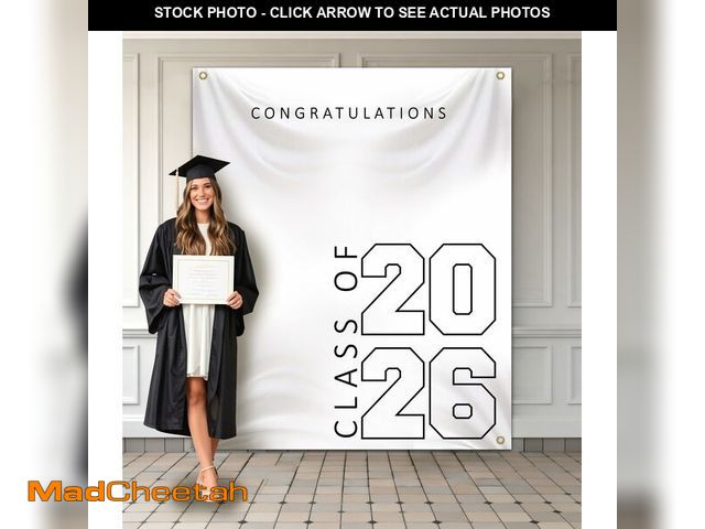 Lot 74-14146002 - Class of 2026 Graduation Banner 5X6feet - Large CONGRATS GRAD Polyester Banner, Photo Backdrop &amp;...