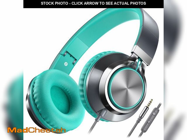 Lot 74-14377649 - AILIHEN C8 Wired Headphones with Mic and Volume Control - Noise Isolating On-Ear Headphones, Folding...