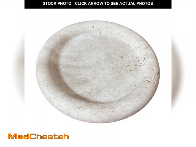 Lot 74-12442688 - StonePlus Marble Natural Round Bathroom Vanity Serving Tray, Decorative Storage Tray Circular Edge (...