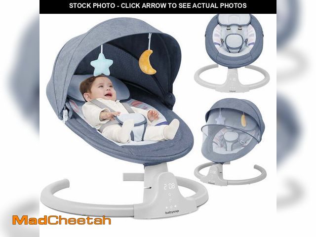 Lot 74-12836394 - Babyeap Baby Swing for Infants - APP Remote Bluetooth Control, 5 Speed Settings, 10 Lullabies, USB P...